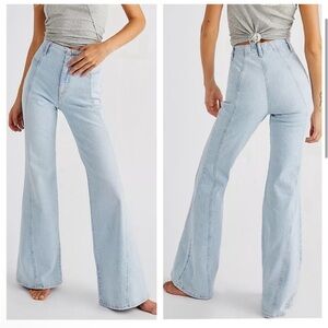 Free People Light Blue Flare Jeans